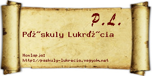 Páskuly Lukrécia névjegykártya